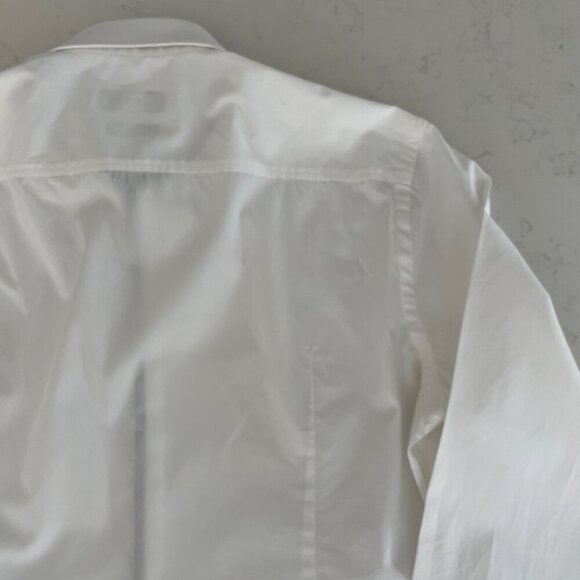 Boss Hugo Boss Slim Fit Jery LS Button Down Dress Cotton Shirt White Sz 15.5/39 - Picture 15 of 15